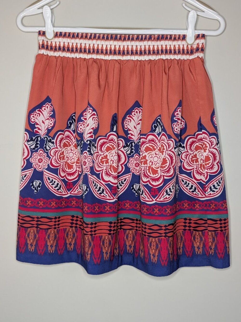 F21 Multicolour Pink Floral A-line Skirt Size M